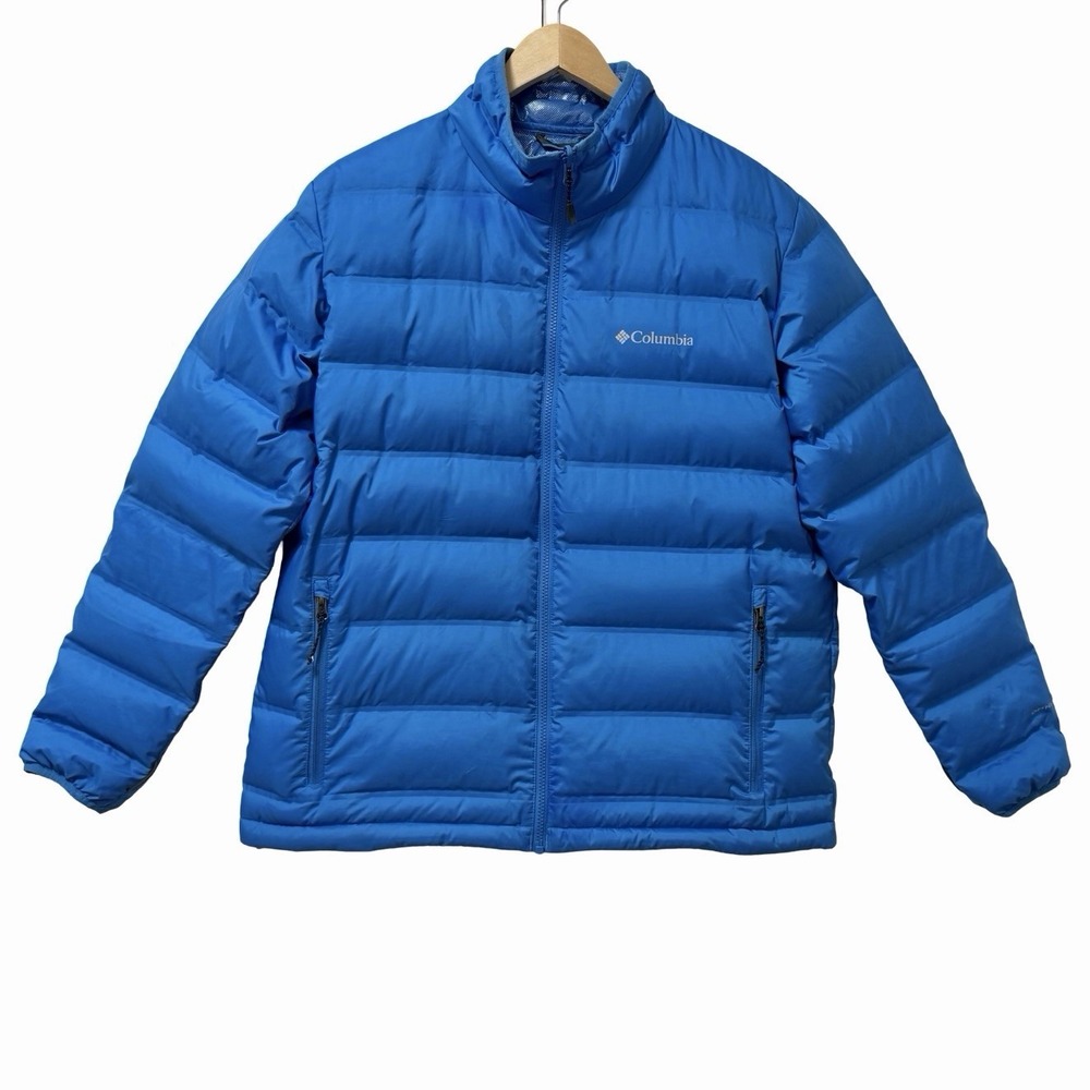 Columbia Mens Omni Heat Mens Wild Card Down Puffer Jacket Size L Blue Outdoor